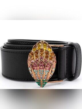 Kurt GeigerWomen's Multicolor Crystal Shell Belt Buckle Accessory NEW (WOUTAGS)